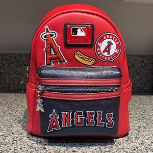 NWT Loungefly MLB Angels Patches Mini Backpack